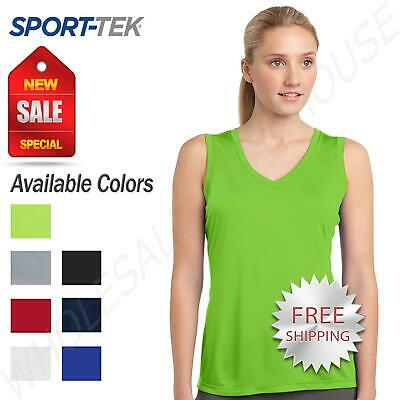 Sport-tek Womens Sleeveless V-neck Dri-fit Moisture Wicking T-shirt M-lst352