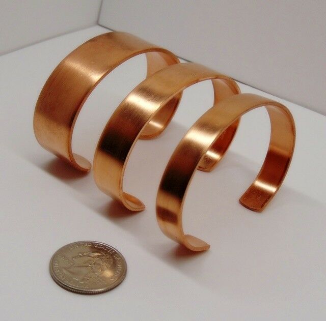 Pure Raw Copper Cuff Bracelet Blanks 1/4" 3/8" 1/2" 3/4" Wide ~as-is / Embellish