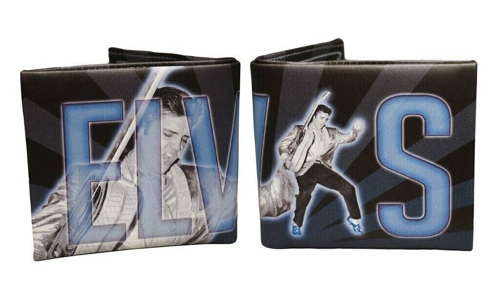 Elvis Presley Blue & Black Bi-fold Mens Wallet