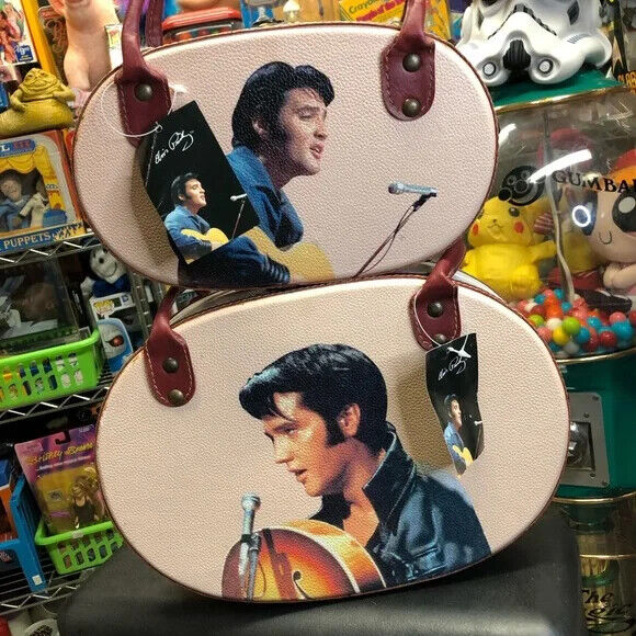 New ‘07 Elvis Presley 2-piece Leather Graphic Handbag Set - With Tags