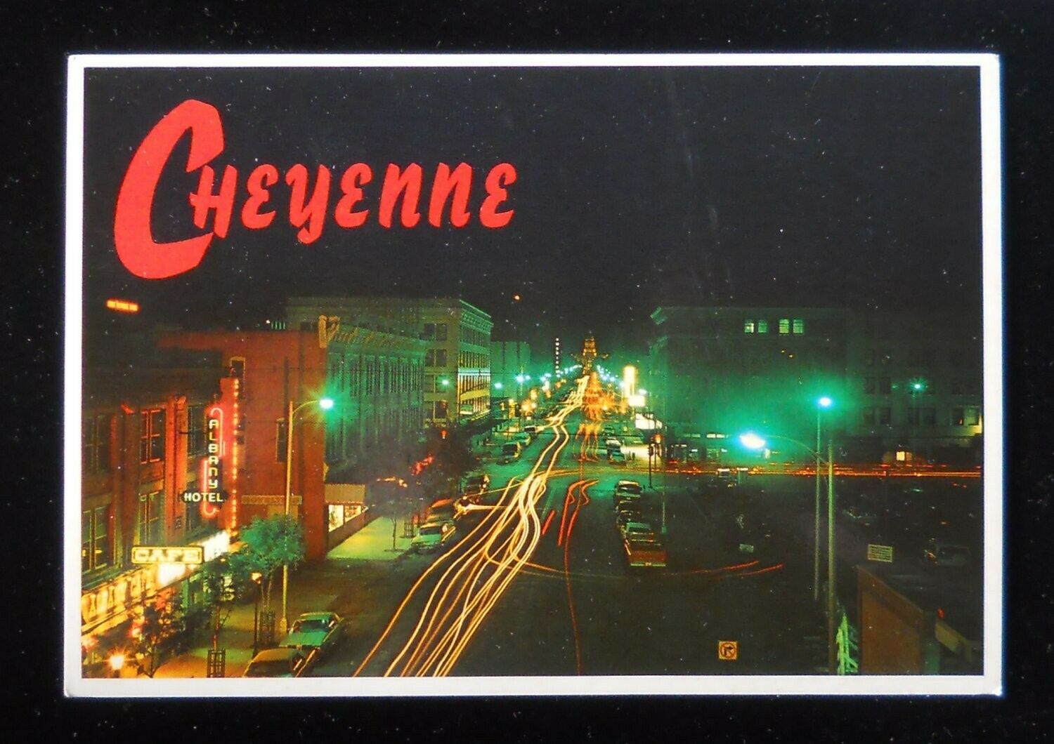 1970s Night View Capitol Avenue And Business District Albany Hotel Cheyenne Wy