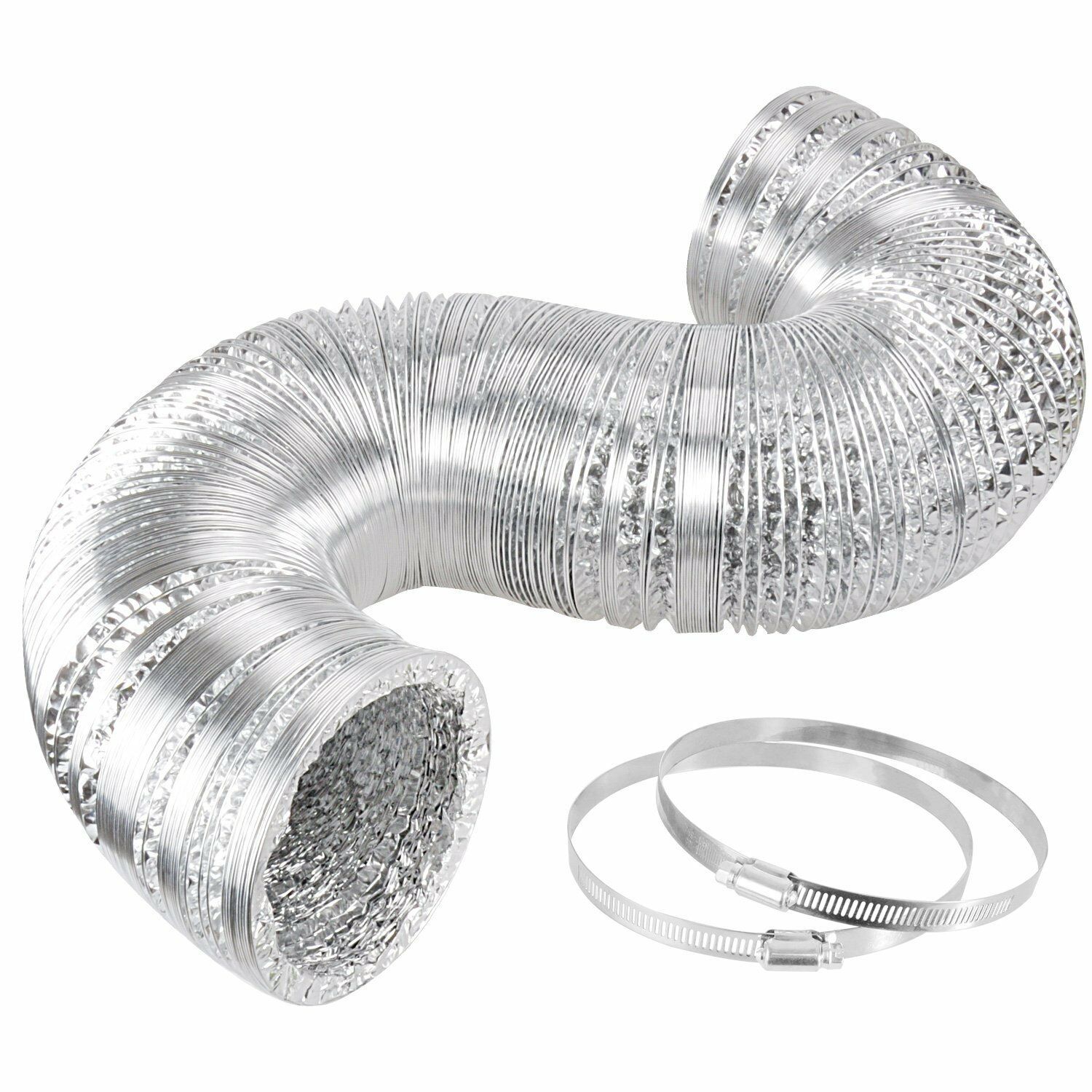Ipower 4" 8 Feet Inch Non-insulated Aluminum Air Ventilation Ducting Vent Hose