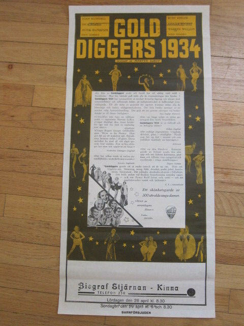 Gold Diggers Of 1933 Original Swedish Poster Busby Berkeley Musical