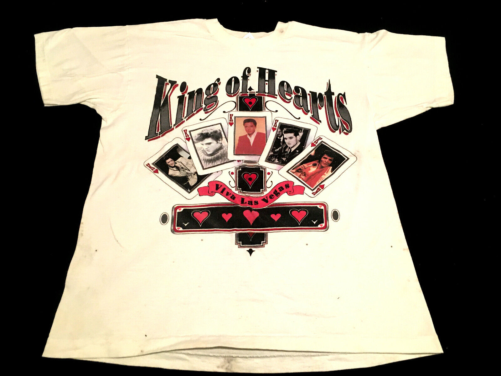 Elvis Presley "king Of Hearts'" White Size Xl