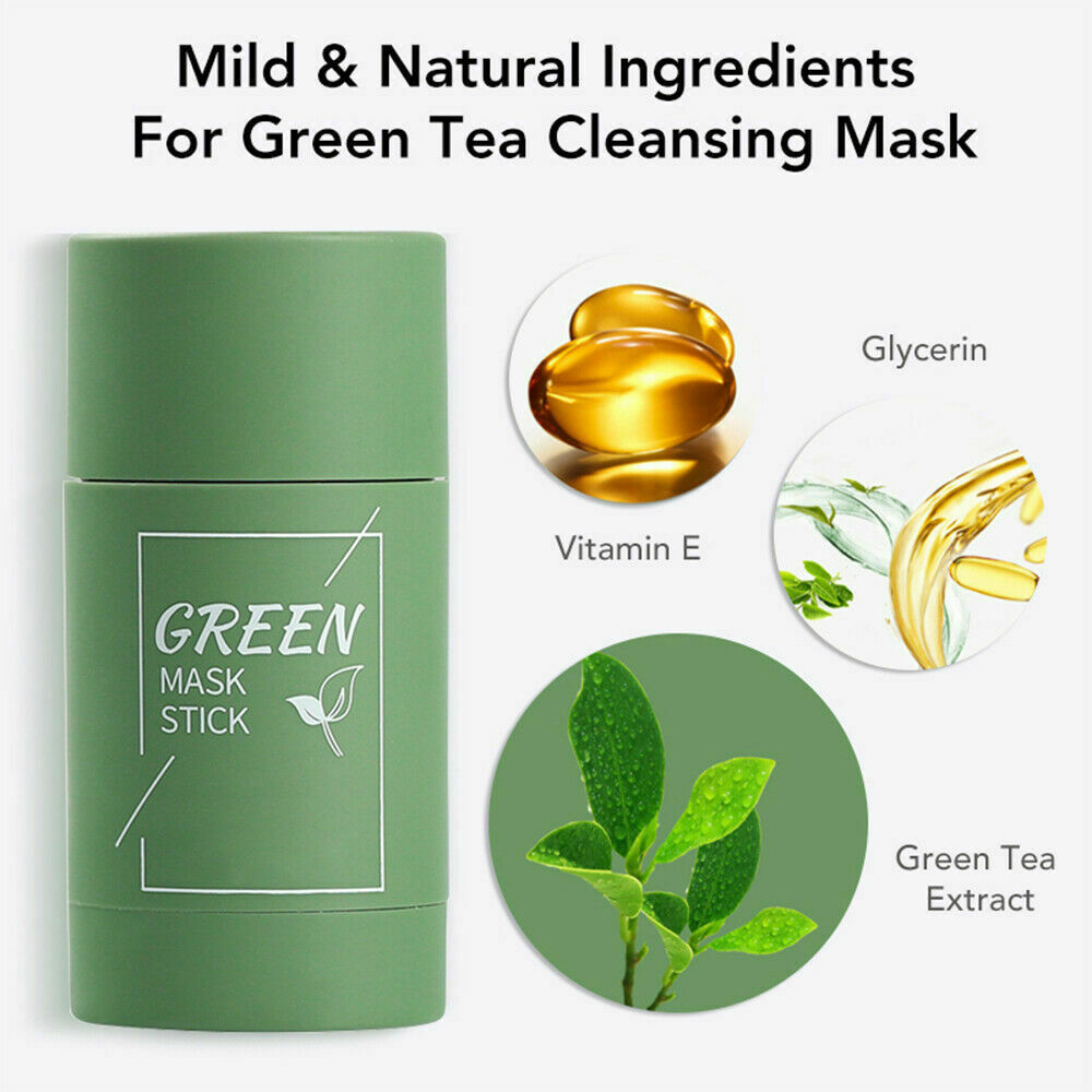 Cleansing Facial Mask Stick Eggplant Purifying Blackhead Acne Remover Green Tea