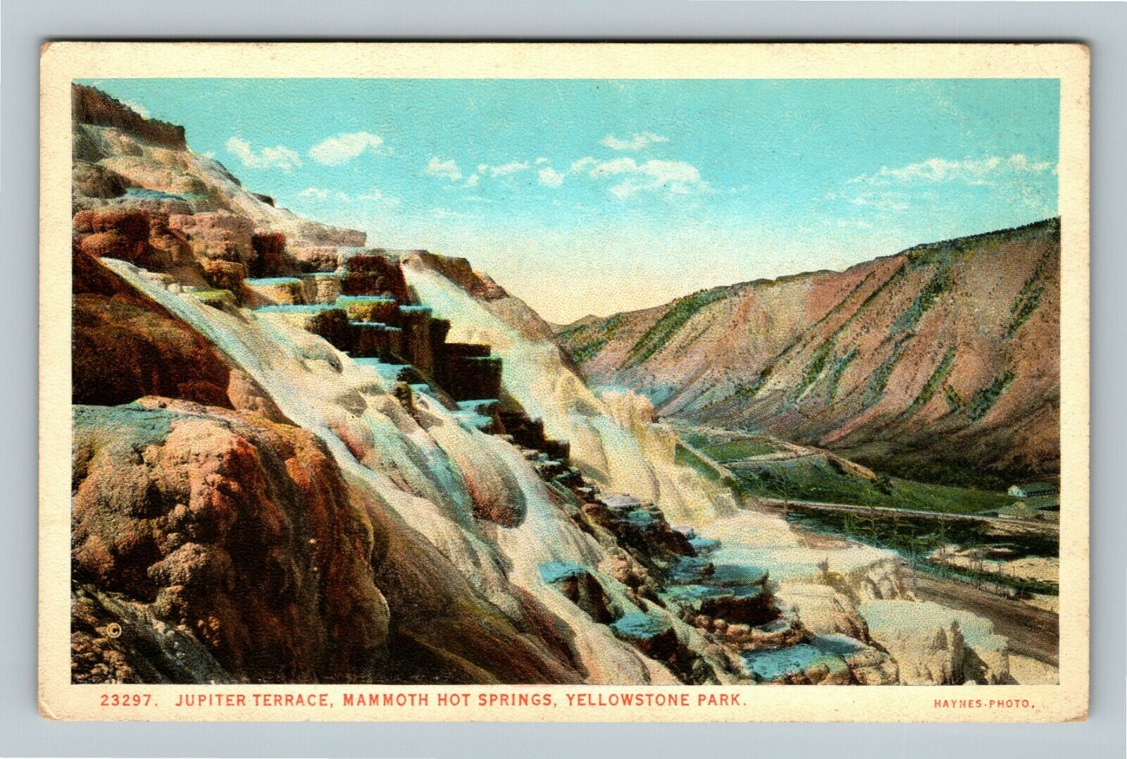 Yellowstone Park Wy Jupiter Terrace Mammoth Hot Springs Vintage Wyoming Postcard