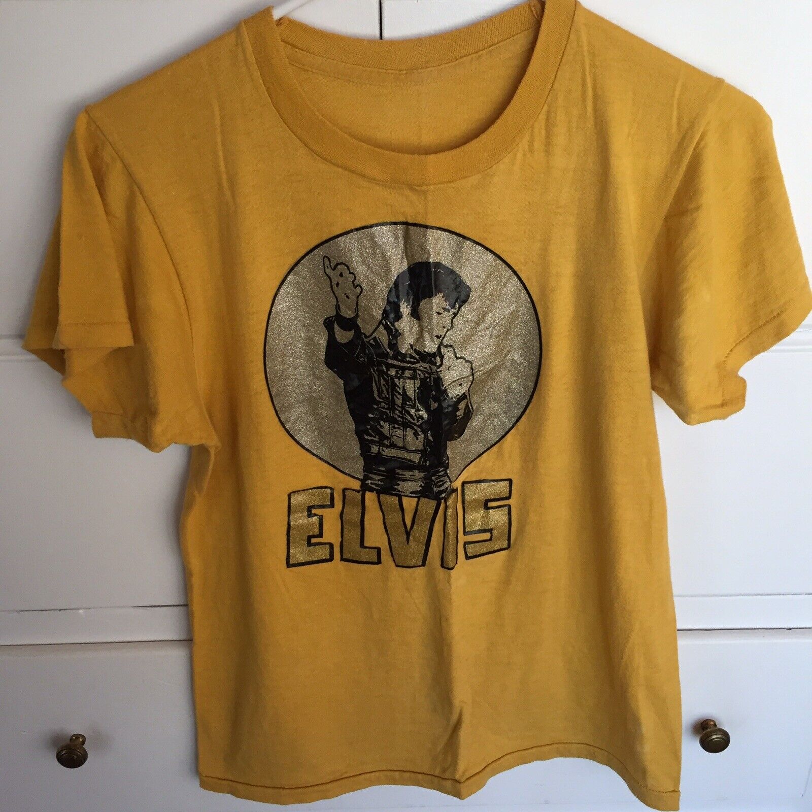 Vintage Elvis Presley 1968 Comeback Special Gold Foil Single Stitch T-shirt
