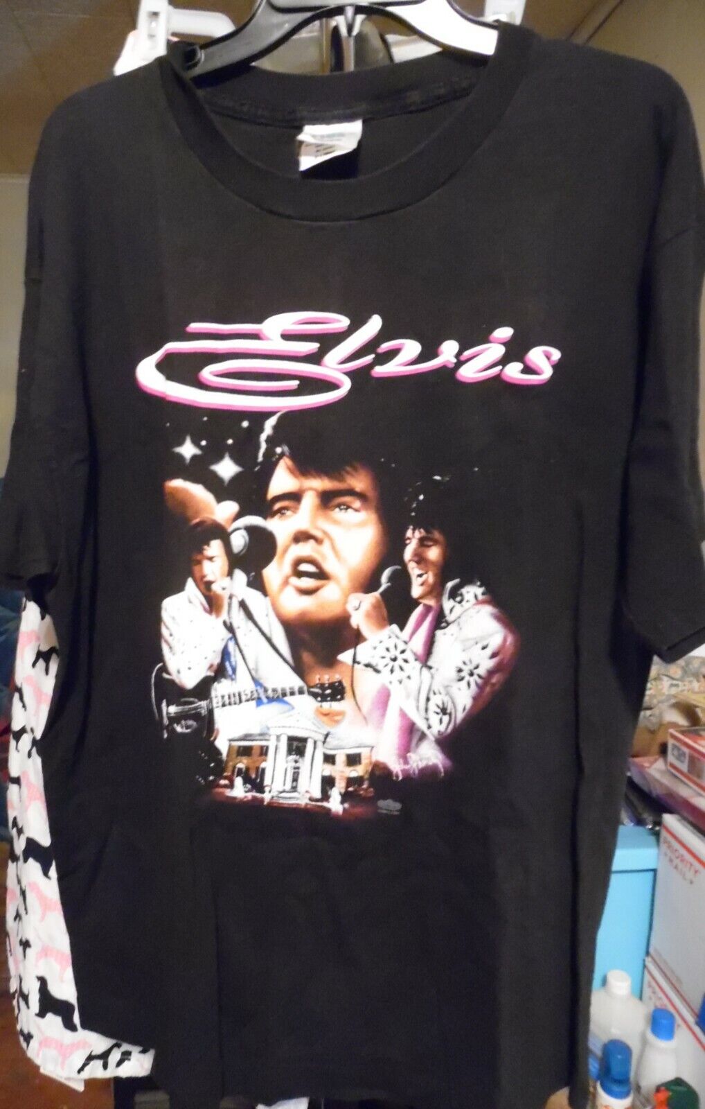 Elvis Presley T-shirt X-large Black Vintage Collectible Clearance